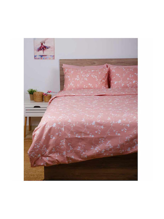 Sunshine Σετ Σεντόνια Υπέρδιπλα 235x270εκ. Cotton Feelings 924 Pink