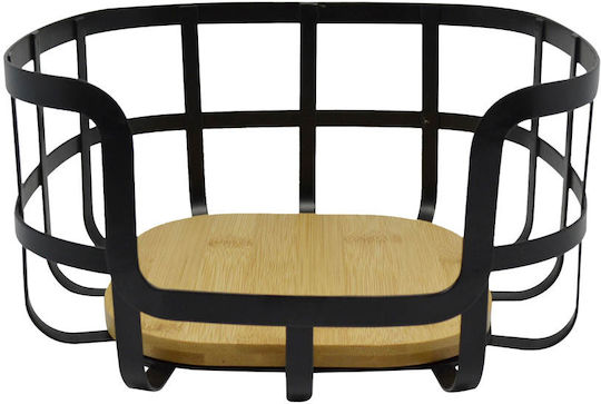 Ankor Obstschale Metallisch Schwarz 24x24x12.7cm