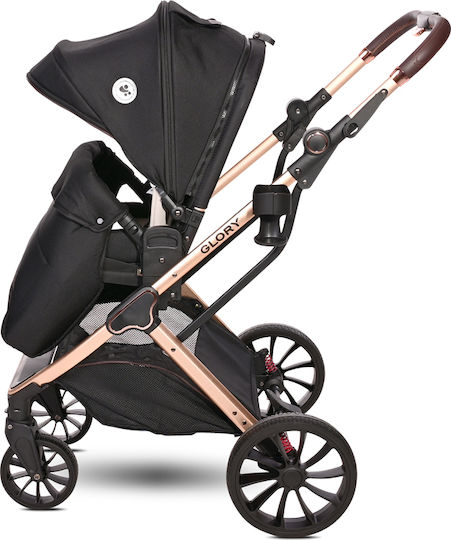 Lorelli Glory Adjustable 3 in 1 Baby Stroller Suitable for Newborn Black Diamonds 15kg