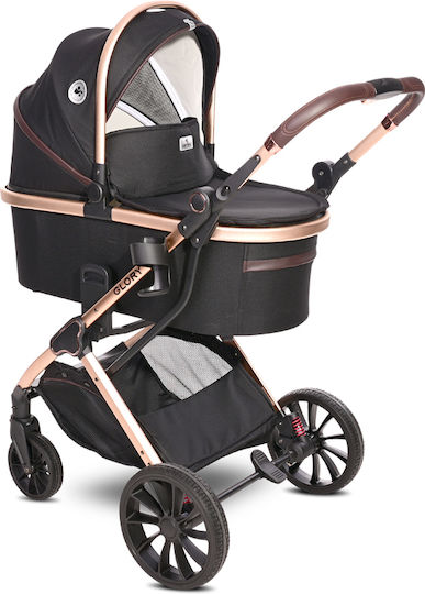 Lorelli Glory 3 in 1 Verstellbar 3 in 1 Baby Kinderwagen Geeignet für Neugeborene Black Diamonds 15kg