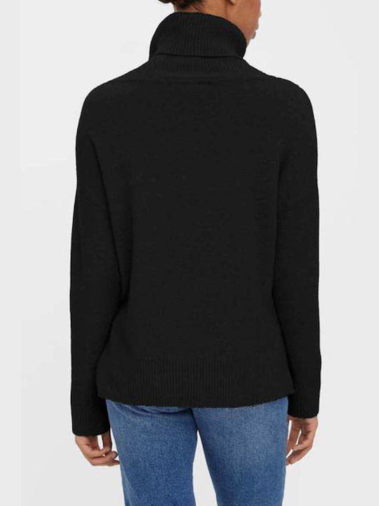 Vero Moda Damen Langarm Pullover Rollkragen Schwarz