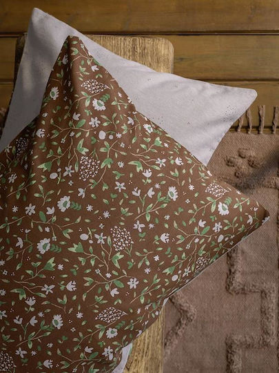 Nima Flannel Duvet Cover Set 220x240cm Double With 2 Pillowcases Wildflower Brown
