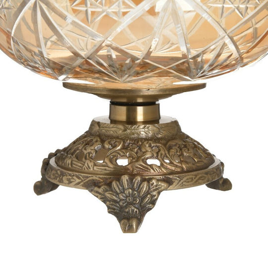 Inart Decorative Bowl Pedestal Gold 19x19x17cm