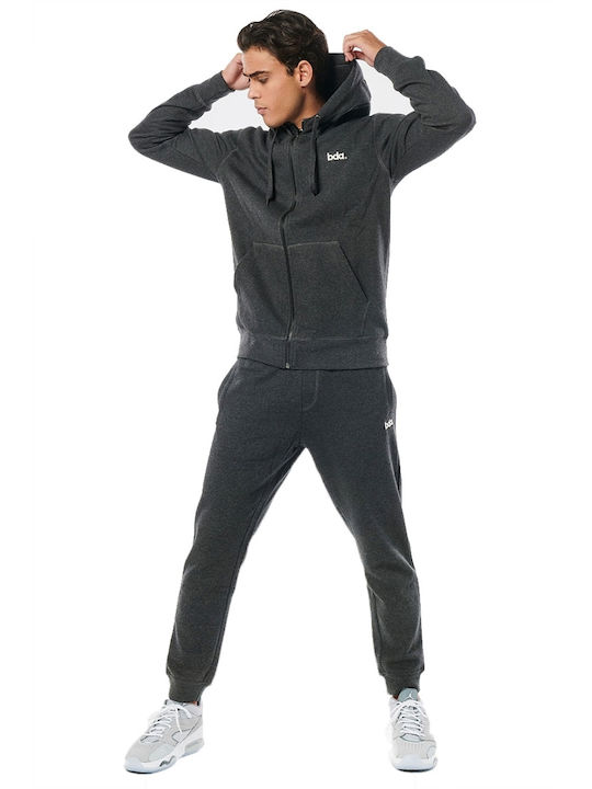 Sweatpants with Elastic Charcoal Melange / White