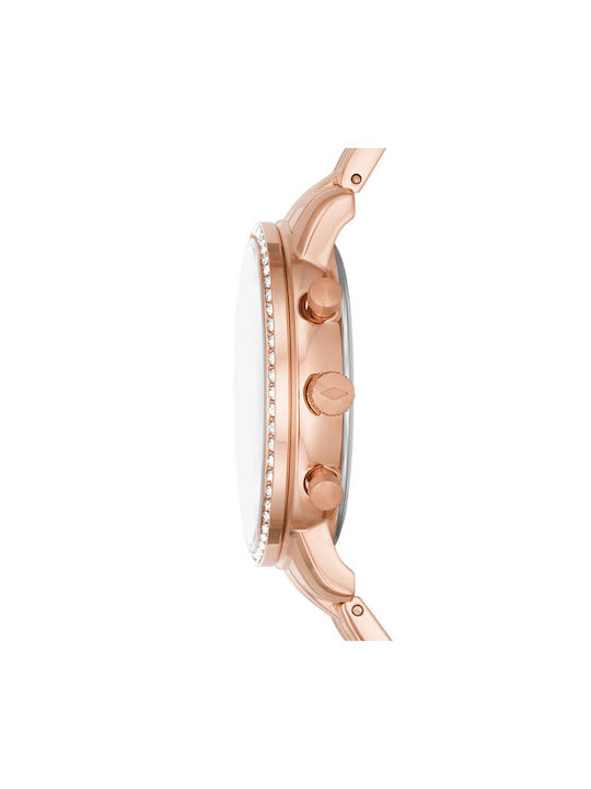 Fossil Watch Chronograph with Pink Gold Metal Bracelet