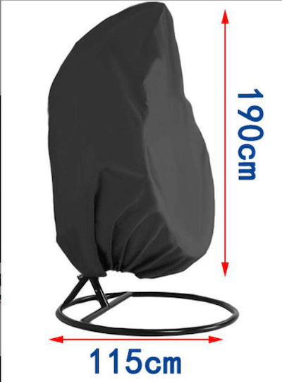 Waterproof Protective Garden Swing Cover 115x115x190cm in Black