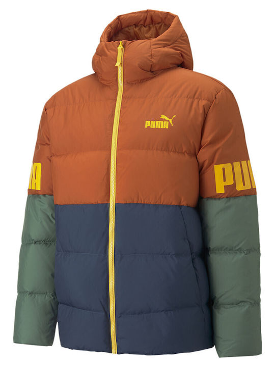 Power Winter Jacket Puffer Brown/Blue/Green