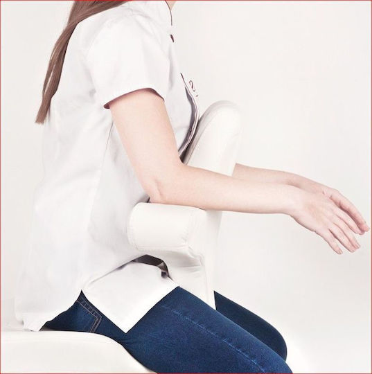 Wheeled Stool with Backrest White