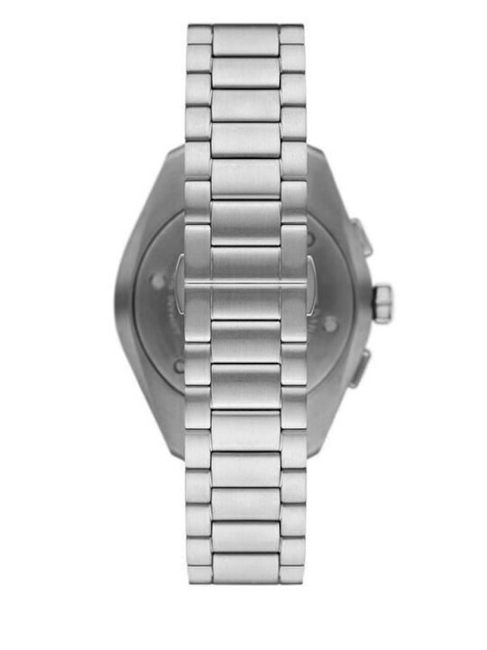 Emporio Armani Claudio Men's Watch 43mm Chronograph Battery with Silver Metal Bracelet