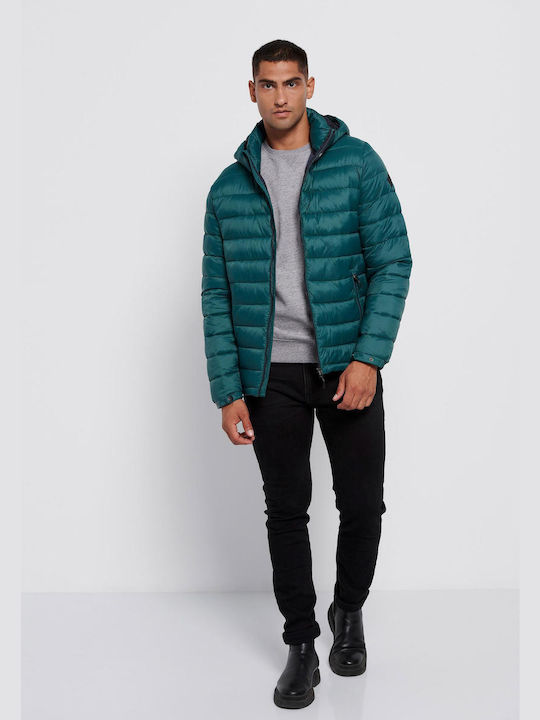 Funky Buddha Men's Winter Puffer Jacket Ocean Green