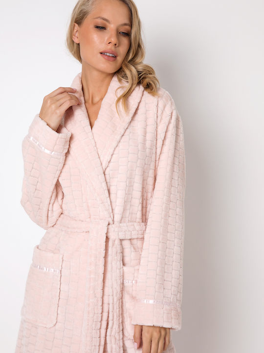 Aruelle - Damenmantel - Perlen-Bademantel (PEARL-BATHROBE) Rosa