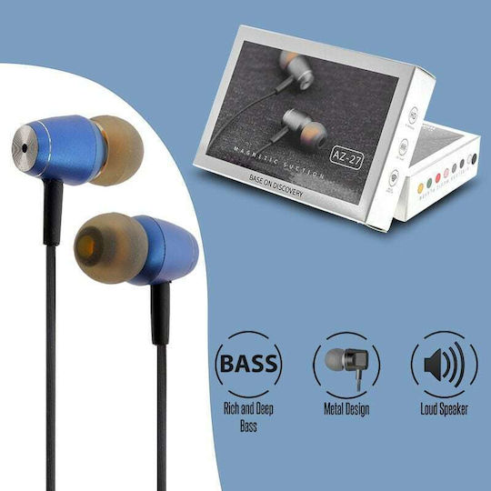 Ακουστικά Ψείρες In Ear AZ-27 Μπλε