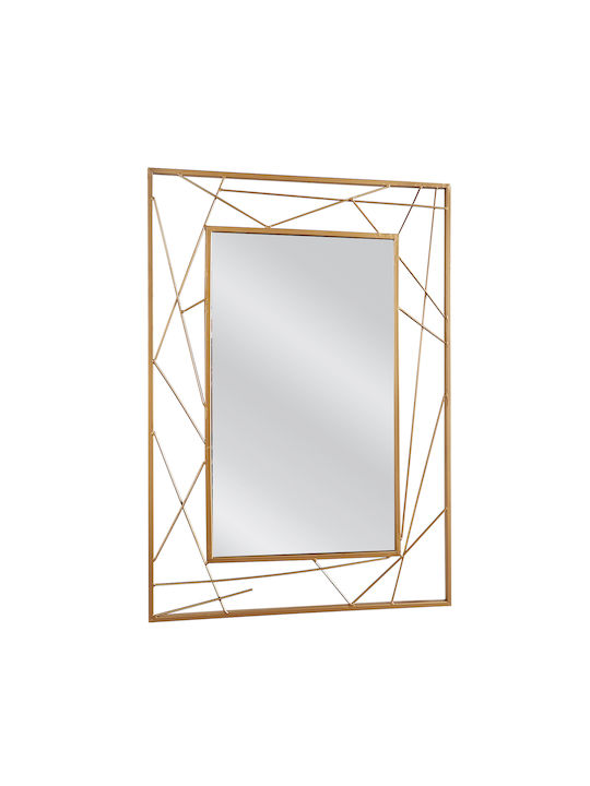 ArteLibre Balin Wall Mirror with Gold Metallic Frame 80x55cm 1pcs