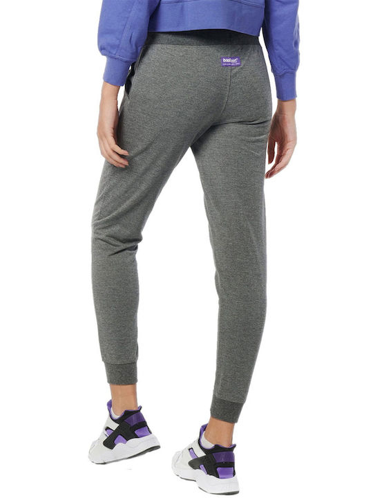Body Action Damen-Sweatpants Jogger Dark Grey Melange Vlies