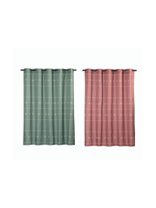 Nef-Nef Liliana Shower Curtain Fabric with Hooks 180x200cm Terra 031911