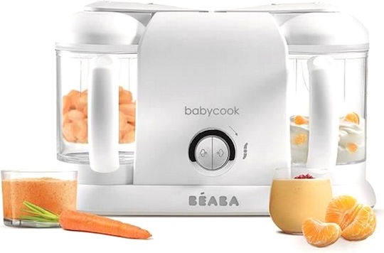 Beaba Babycook Duo Food Steamer with Blender with 2 Steaming Decks 2.2lt White Silver