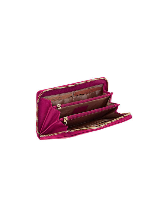 Lavor Large Leather Women's Wallet with RFID Fuchsia