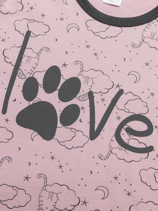 Minerva Детска пижама Зимна Лилав Cats