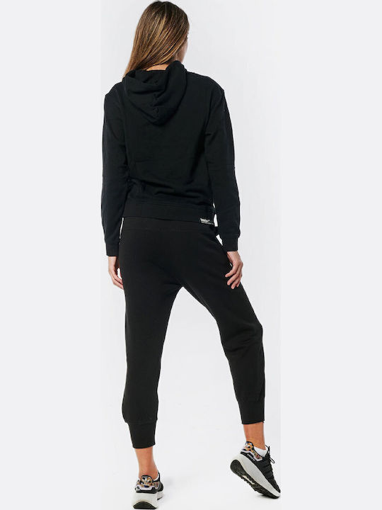 Damen Sweatshirt Kapuzen Schwarz