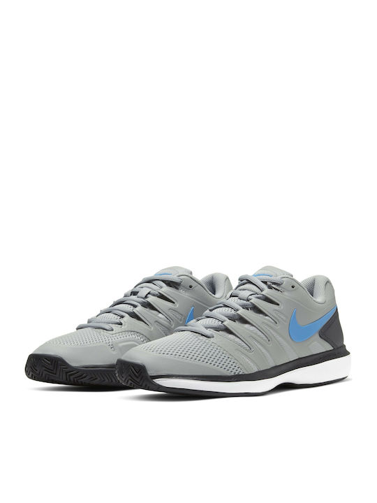 Nike Air Zoom Prestige Men's Tennis Shoes for Hard Courts Light Smoke Grey / Off Noir / White / Blue Hero