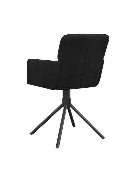Dining Room Velvet Armchair Black 51.5x59x83.5cm 2pcs