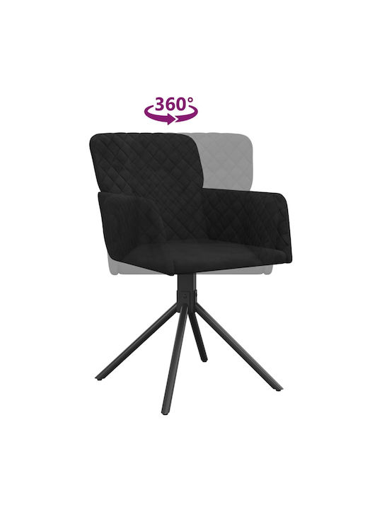 Dining Room Velvet Armchair Black 51.5x59x83.5cm 2pcs