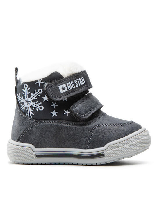 Big Star Kids Boots with Hoop & Loop Closure Black