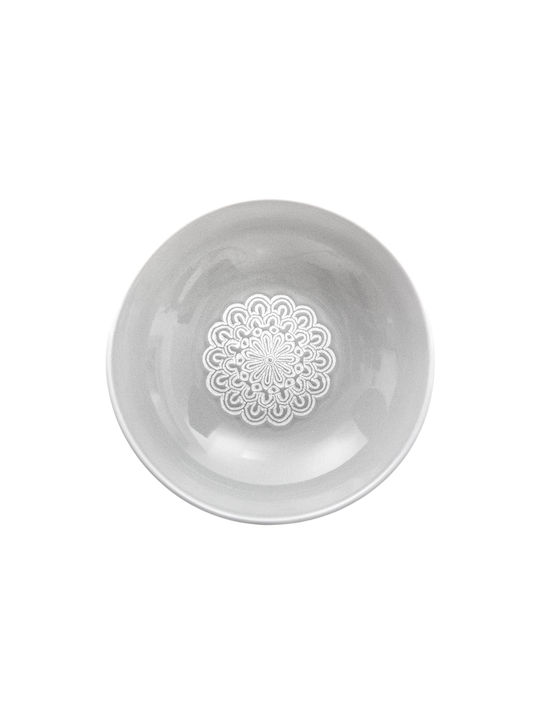 Plate Shallow Ceramic Gray with Diameter 20cm