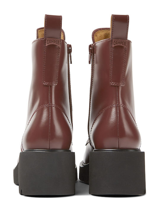 Milah Women's Ankle Boots with Medium Heel Burgundy