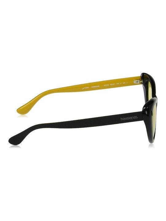 Havaianas Conchas Women's Sunglasses with Black Acetate Frame and Yellow Lenses