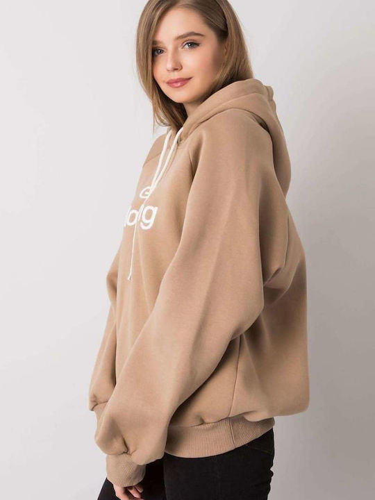 Ex Moda X Women's Hooded Sweatshirt Dark Beige