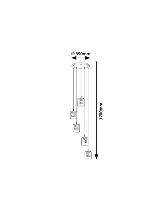 Rabalux Duchess Suspendat Candelabru cu cristale pentru 5 Becuri G9 Argint