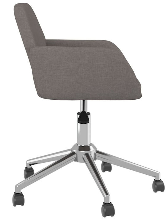 Swivel Visitor Chair with Arms & Wheels Γκρι 54x60.5x80.5cm 2pcs