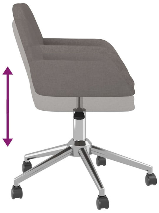 Swivel Visitor Chair with Arms & Wheels Γκρι 54x60.5x80.5cm 2pcs