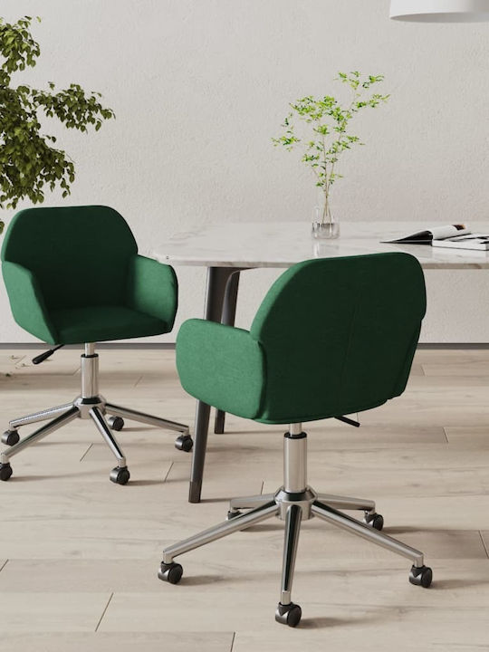 Drehbarer Besucherstuhl mit Armlehnen & Rädern in Farbe 54x60.5x80.5cm 2Stücke
