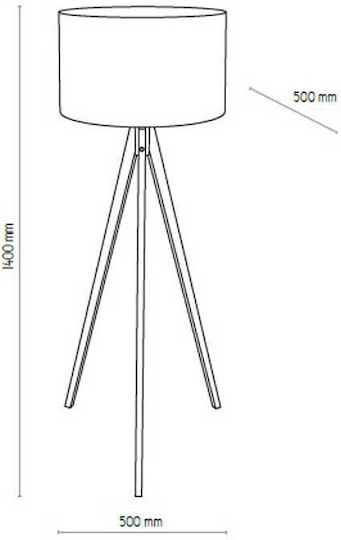 TK Lighting Treviso Vintage Lampă de Podea Î140cm. Negru