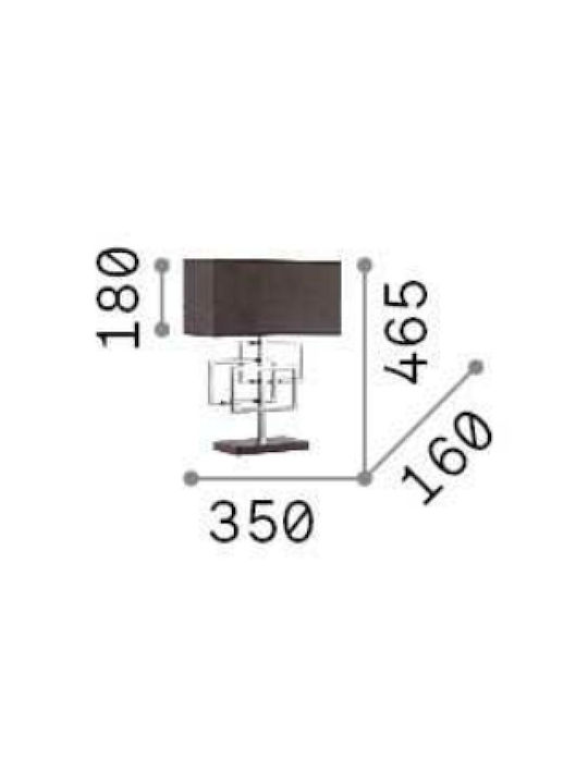 Ideal Lux Luxury TL1 Μεταλλικό Πορτατίφ για Ντουί E14 με Μαύρο Καπέλο και Χρυσή Βάση