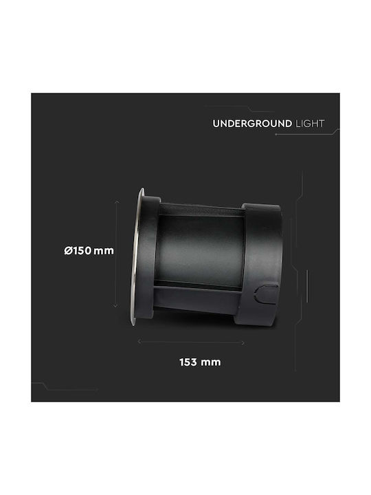 V-TAC Spot De Podea LED 10W Cu Lumină Alb Natural IP67 Negru