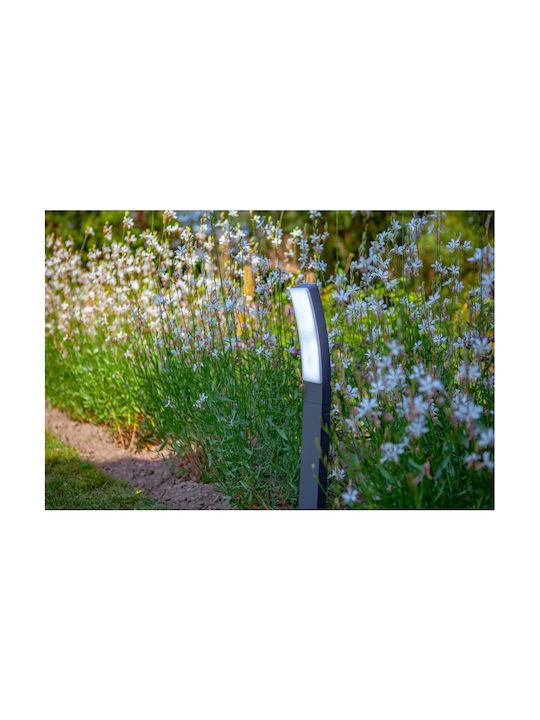 Lutec Kira Outdoor Floor Lamp Small Post 18W with Natural White Light IP54 Gray