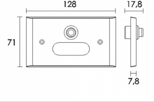 Convex 137 Complete Wall Push Bell Button with Frame Black