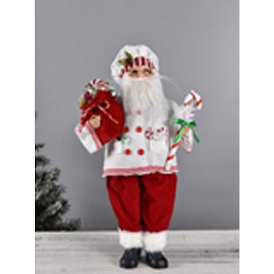 Dekorativer Weihnachtsmann Weiß aus Stoff 47x29cm