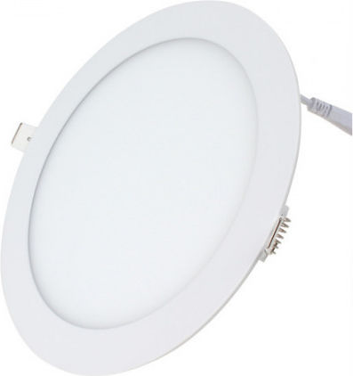 Atman Στρογγυλό Χωνευτό LED Panel 18W με Φυσικό Λευκό Φως 4000K 22εκ.