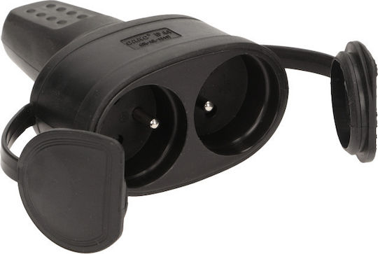 Orno Wasserdicht Stecker Weiblich Schuko mit Deckel Schwarz