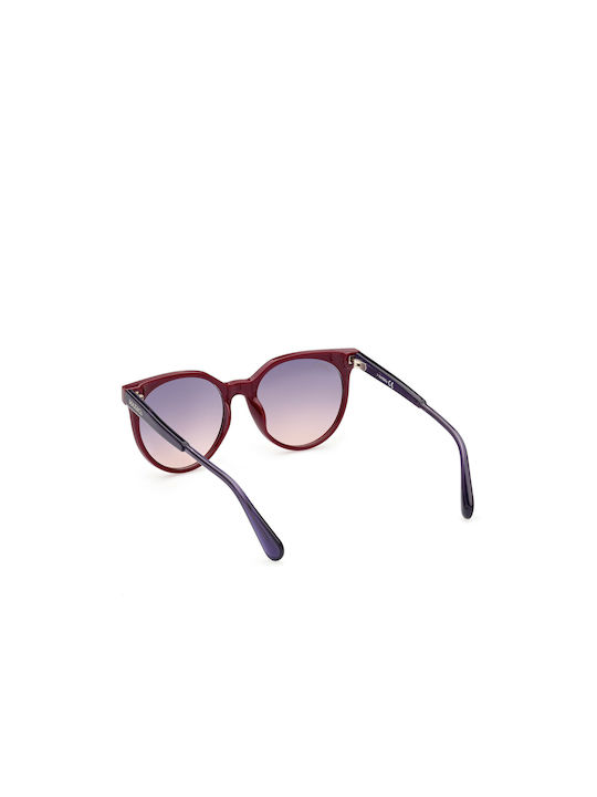 Max & Co Women's Sunglasses with Burgundy Plastic Frame and Purple Gradient Lens MO0044 69W