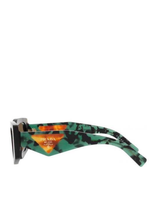 Prada Women's Sunglasses with Brown Tartaruga Plastic Frame and Brown Lens PR15YS 2AU06B