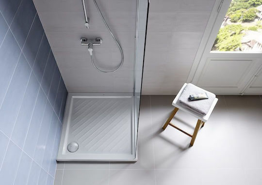 Roca Square Porcelain Shower White Roma 80x80x5.5cm