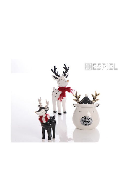 Espiel Christmas Ceramic Figure Reindeer Black Height 16.5cm Reindeer