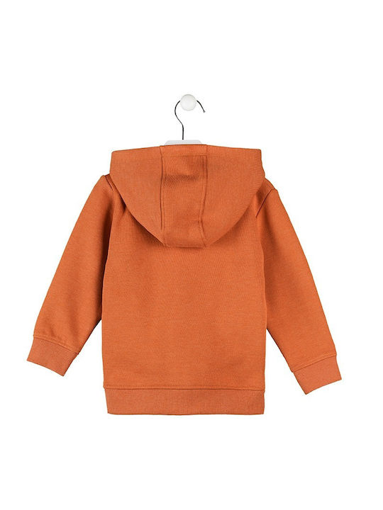 Losan Kids Sweatshirt Cardigan Cotton with Hood Orange