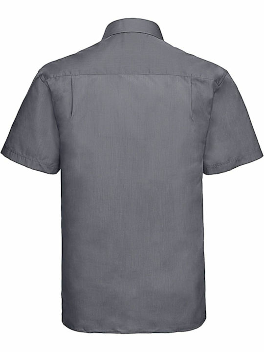 Russell Europe Men's Shirt Short Sleeve Cotton Gray