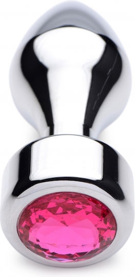 Booty Sparks Gem Weighted Πρωκτική Σφήνα Medium Silver / Pink 9.5cm
